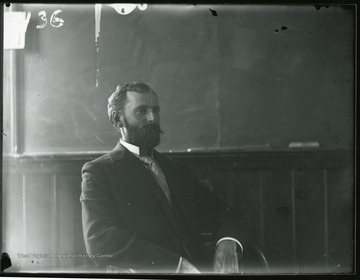 Elmer Leach in a classroom of Science or Chitwood Hall.