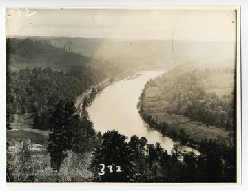 'View of the West side of the Monongahela River between Morgantown and Uffington. Taken from Dorsey's Knob.'