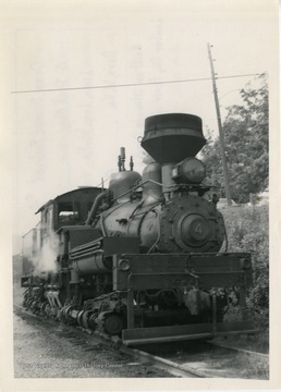 'Built as Strounds Creek and Muddlety No. 5. Sold in 1943 to Mower Lumber Co., their No. 4. Later to Cass Scenic Railroad. Type:  3-Truck Shay. Builder: Lima Loco. Works, Dec. 1922. Builder No. 3189'