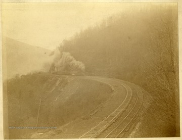 A locomotive engine on B. &amp; O. R. R. near Buckhorn wall ( a part of 17 mile grade on Cheat River) in Preston county.