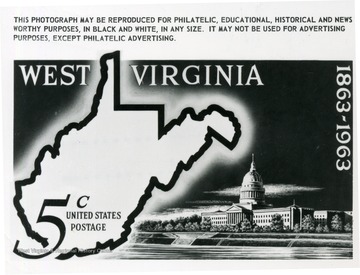 Reproduction of a postage stamp from the 1960s, from West Virginia.