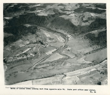 'Mouth of Indian Creek looking east from opposite mile 78.  Junta post office near center.'