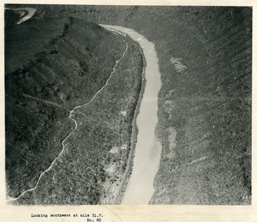 'Looking southwest at mile 31.7, no. 85.'