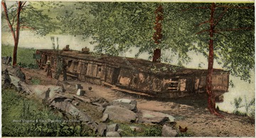 The old packet boat 'as it looks to-day', on which the remains of 'Stonewall' Jackson were carried from Lynchburg to Lexington, W. Va. Postcard to: Miss Eva Thanks Nickell, Sinks Grove, W. Va.; From: Virgil; Date: September 11, 1907