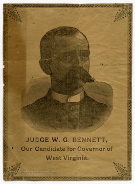 A newspaper advertisement for candidate for governor, Judge W. G. Bennett.
