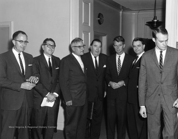 Robert C. Byrd with others. 'Originals moved with R.C.B. Collection to the R.C. Byrd Center for Legislative Studies at Shepherd University.'
