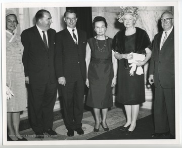 Senators Robert C. Byrd and Jennings Randolph with Julia Davis Adams, West Virginia Daughter of the Year, 1963.  Byrd papers duplicate.  Original at the R. C. Byrd Center for Legislative Studies, Shepherd University.