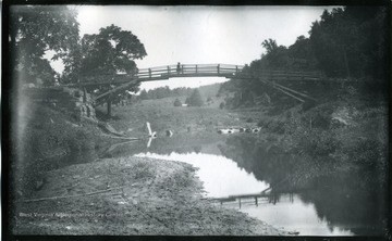 '(74)D.25; Big cove foot bridge looking under and up. Carriage bridge washed away 8 years before; July 9, 1884, Wednesday 10-15 am. very clear'