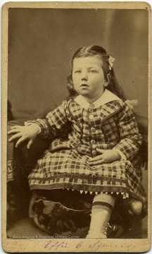A portrait of a young girl.  From the Ellison-Dunlap families collection, Monroe County.