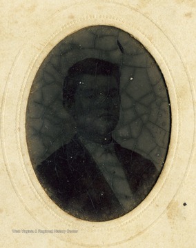 A tintype portrait of G.C. Updegraff, from the Ellison-Dunlap families collection, Monroe County.
