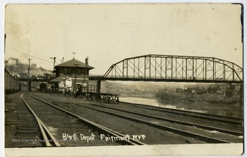 A view of the B. & O. Depot and a bridge over the Monongahela river.