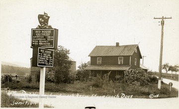 This junction on Northwestern Pike was used during the stage coach days; the Red House stands on the junction.