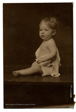 A portrait of Ellen Louise Pence at the age of nine months.