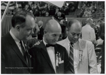 'Left to Right - Harold E. Neely, Senator John D. Hoblitzell, Jr. and Clarksburg lawyer, Republican State Chairman Daniel Laughery.