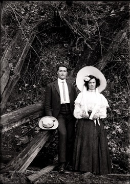 A portrait of a couple; the photo was taken outdoors near Helvetia, W. Va. 