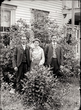 A portrait of family taken outdoors in Helvetia, W. Va.