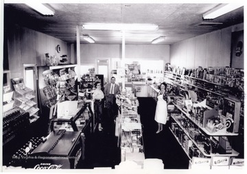 The interior of Handy Shop; the store are owned by Mr. and Mrs. Walter Camp.