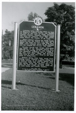 The historic marker of Lebanon, Missouri.