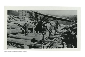 C.C.C men working at sawmill.