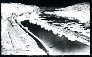 A view of the Canal in monochrome negative. 