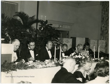 'Inaugural Dinner Speakers, 2nd from left is Gov. Cecil Underwood.'