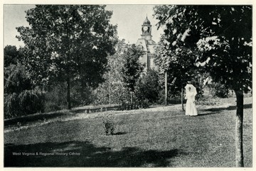 'This is another fine view of the south end of the campus.'  This is from a booklet, 'West Virginia University and its Picturesque Surroundings, 1901'