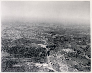 View prior to construction of Interstate 79 which now runs in the area at the bottom of this photograph.  