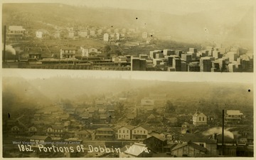 The top view is of the town and lumber yard. The bottom view is of the town and mill.