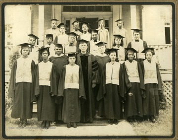 Group photo of Storer College class of 1938 with Pres. McDonald in the middle.
