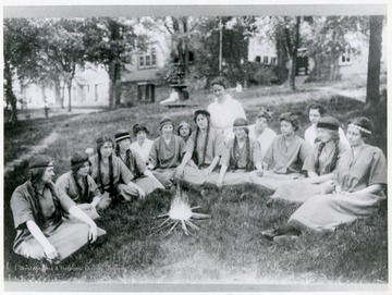" Uniform; Hazel Fisher Gerwig 8th from left. (long pig tails)"