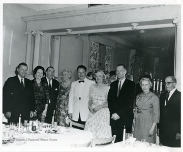Identified in photograph are third from left: Jennings Randolph; fourth from left: Julia Davis; fifth from left: Charles Wood (producer of "The Anvil"); sixth from left: Mrs. Leeds Riley.