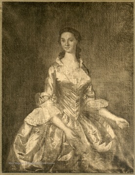 Sketch of a portrait of Anne Steptoe Washington, fourth wife of Samuel Washington. She bore him five children.