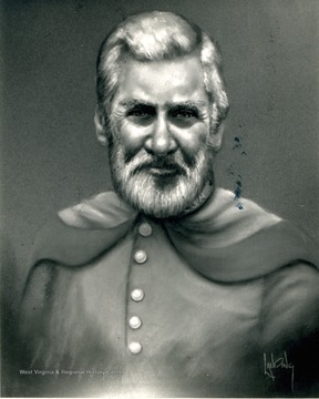 Photographed sketch of Private Francis M. Ashcraft, CSA, of Harrison County, Virginia (West Virginia), "One of Stonewall's Boys"