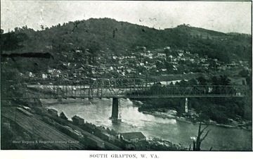 Post card print of South Grafton and the Tygart River.