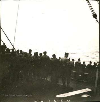 Photograph was probably taken by Army Major Elmer Prince of Morgantown, West Virginia, who was aboard this transport.