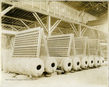 Front Headers With Drum attached for Ward Water-tube boiler. Created by Charles Ward Engineering Works in Charleston, West Virginia.