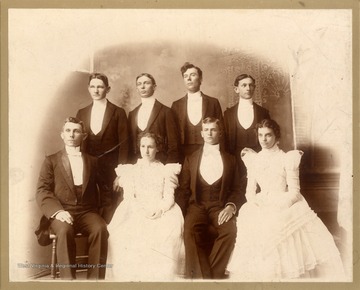 Artist Neta Blanche Lazzell from Maidsville, Monongalia County, West Virginia is seated front row, second from the left. Others identified, left to right, front row: Abner J. Asbill, Johnston,S. C.; Blanche Lazzell; unidentified student; Lillian Anderson, Hendersonville, S. C. Back Row: unidentified; J. L. Smith; unidentified; Simeon Smith. 