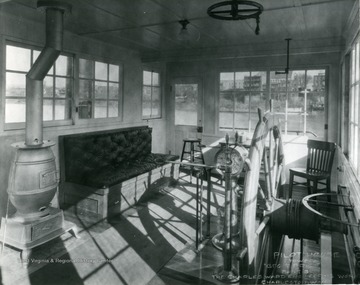 Pilot house on the vessel, "Geo T. Price" built by The Charles Ward Engineering Works in Charleston, West Virginia.