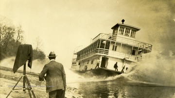 Launching of Lookout Towboat built by The Charles Ward Engineering Works in Charleston, West Virginia.