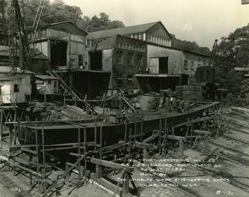 Construction of the Towboat Fort Armstrong built by The Charles Ward Engineering Works in Charleston, West Virginia.