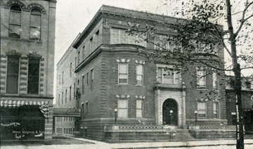 Postcard photograph of the Elks Club Home in Parkersburg, West Virginia.