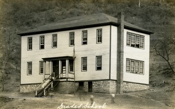 A two story graded school near C.H. Mead Coal Company. 