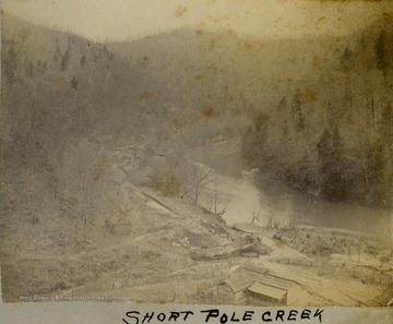 Elevated view of the Short Pole Creek, a tributary of the Tug Fork River.