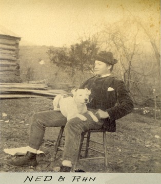 Ned is probably the one sitting with Ran in his lap. The photograph was taken during the construction of the Ohio extension of the Norfolk and Western Railroad.