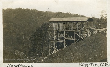 A long, steep conveyor line use to move coal from the mines and down the mountain in Fayette County.