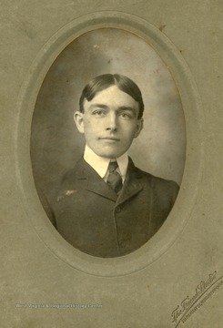 F.W. Muldoon was a student and a member of the WVU Corps of Cadets Band. Inscribed on the back of the photo is "Muldoon-a University friend"