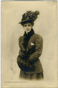 Photograph taken before her marriage to Gene Ford. Ada was a West Virginia state leader in the Women's Suffrage Movement to ratify the 19th Amendment to the United States Constitution giving the women the right to vote. Mrs. Ford was also president and founder of the Women's Suffrage League in Taylor County.