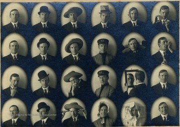A series of photographs of an entertaining young man in various poses and costumes. 
