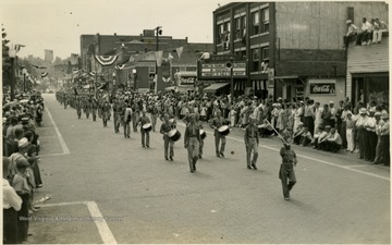 In this picture boys from the State Industrial School at Pruntytown are shown marching. 