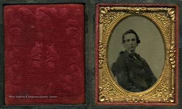 Cased image, possibly a tintype, of an unidentified boy.